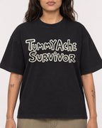 Mockup Boxy Heavyweight Tee Black female close-up 06