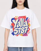 Mockup Boxy Heavyweight Tee White female close-up 01