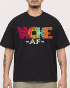 Mockup Boxy Heavyweight Tee Black male close-up 12
