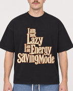 Mockup Boxy Heavyweight Tee Black male close-up 39