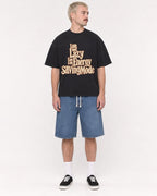 Mockup Boxy Heavyweight Tee Black male full-body 39