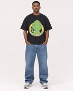 Mockup Boxy Heavyweight Tee Black male full-body 14