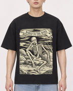 Mockup Boxy Heavyweight Tee Black male close-up 01