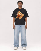 Mockup Boxy Heavyweight Tee Black male full-body 05