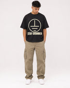 Mockup Boxy Heavyweight Tee Black male full-body 16