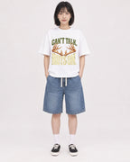 Mockup Boxy Heavyweight Tee White female full-body 11