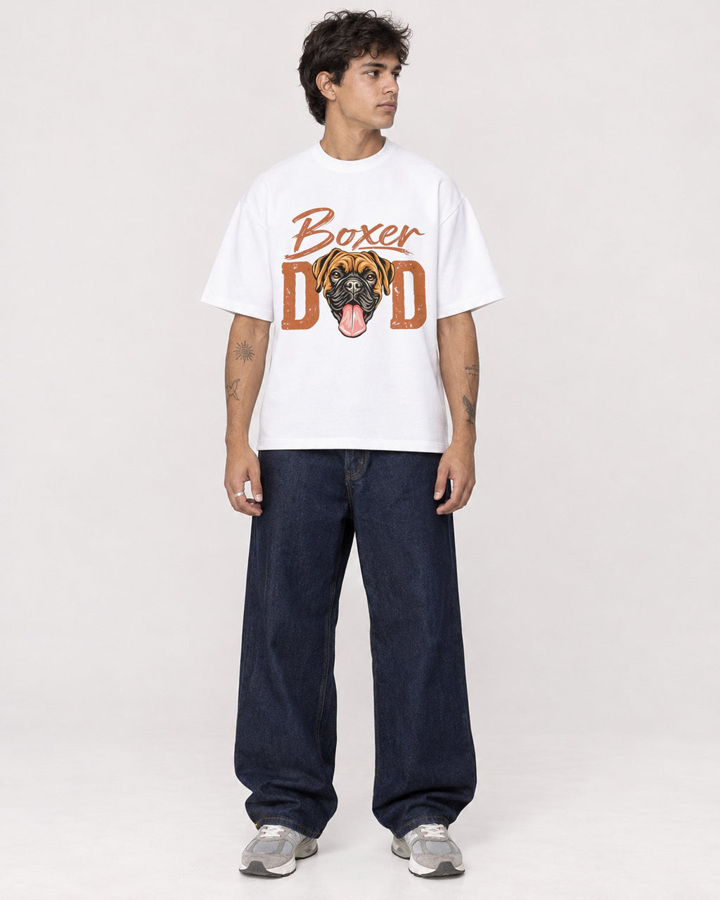 Mockup Boxy Heavyweight Tee White male full-body 06
