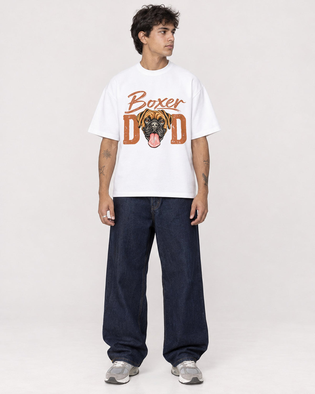 Mockup Boxy Heavyweight Tee White male full-body 06