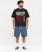 Mockup Boxy Heavyweight Tee Black male full-body 07