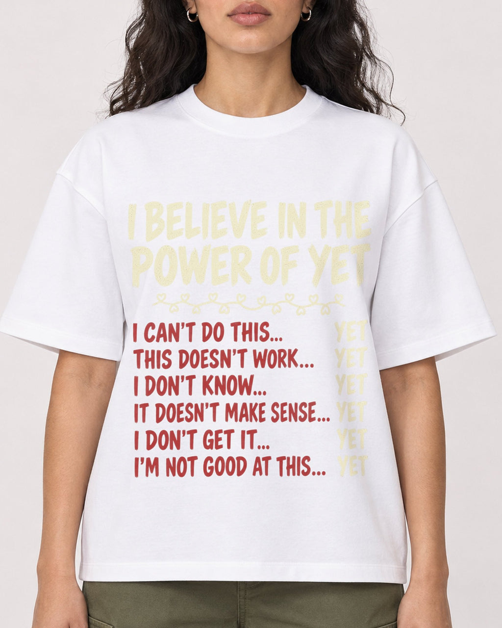 Mockup Boxy Heavyweight Tee White female close-up 07