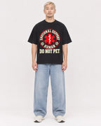 Mockup Boxy Heavyweight Tee Black male full-body 33