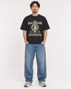 Mockup Boxy Heavyweight Tee Black male full-body 02