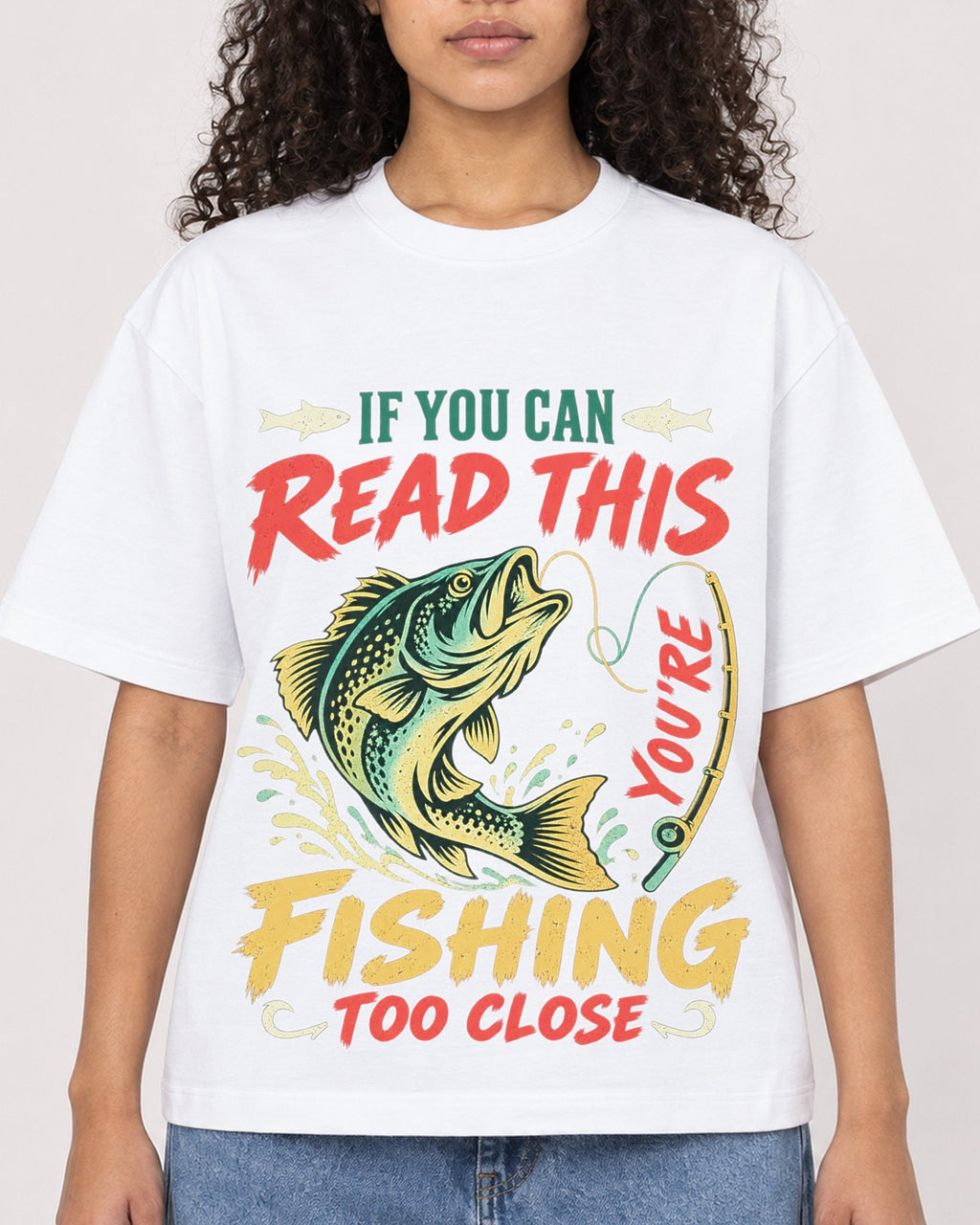 Mockup Boxy Heavyweight Tee White female close-up 10