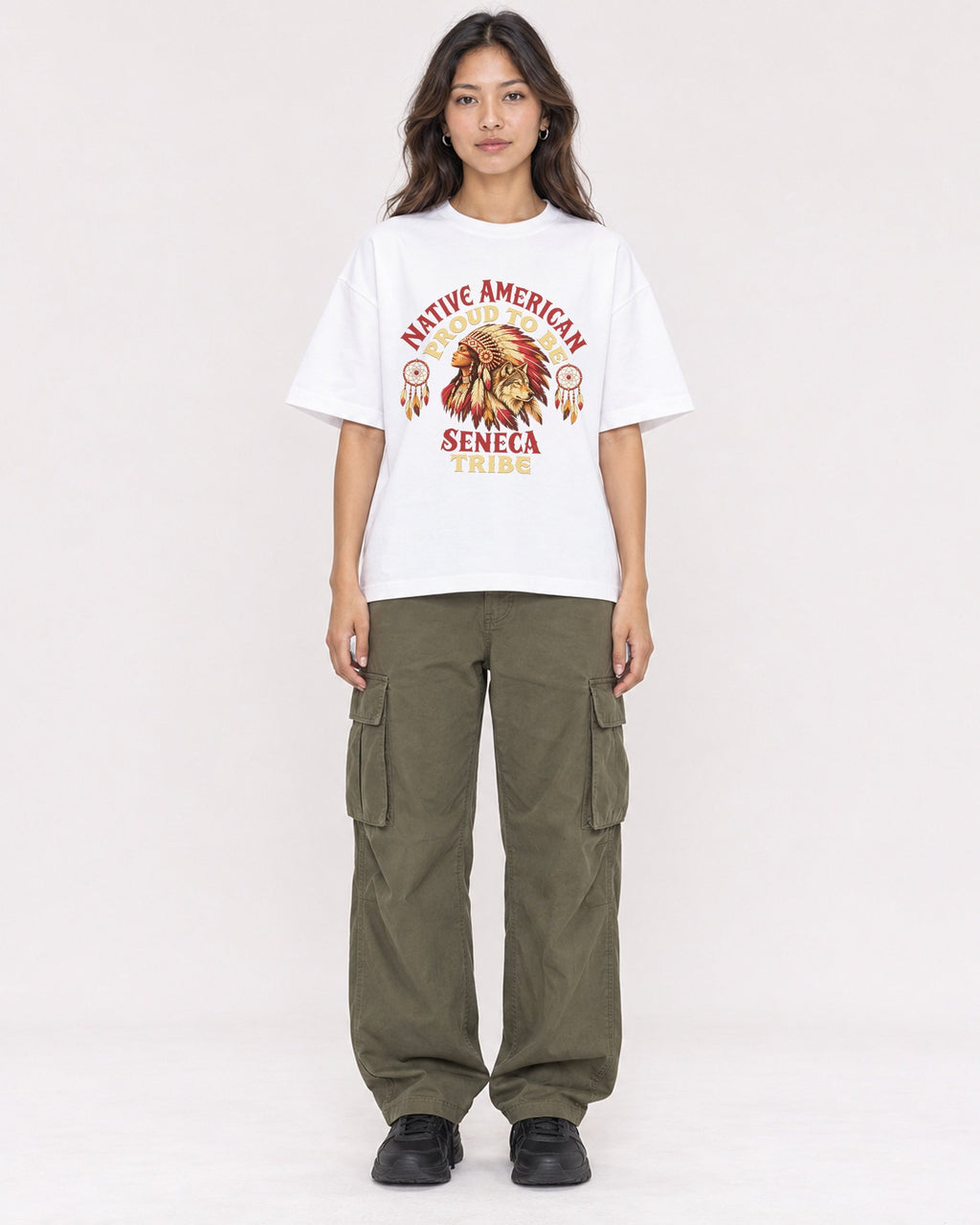 Mockup Boxy Heavyweight Tee White female full-body 02