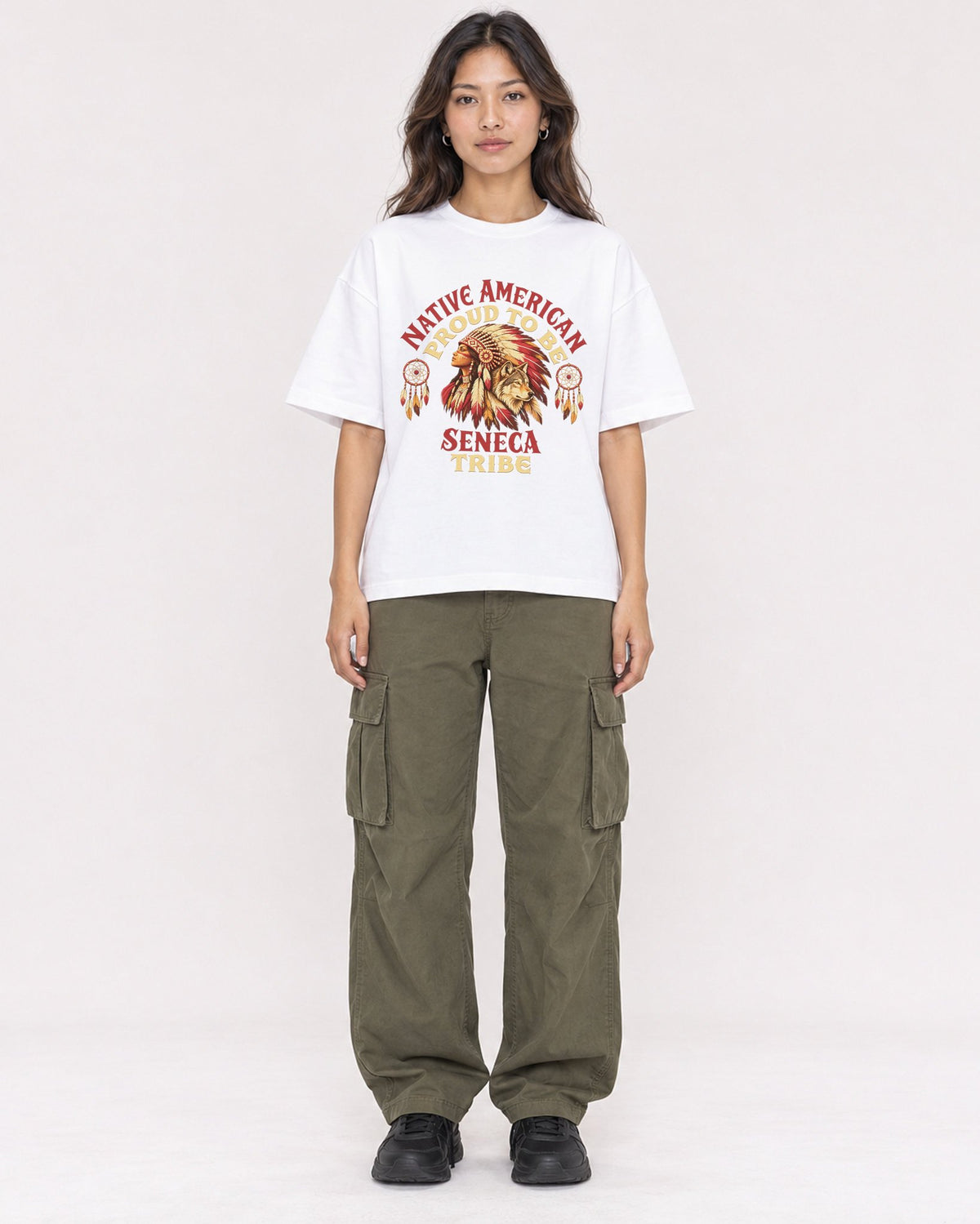 Mockup Boxy Heavyweight Tee White female full-body 02