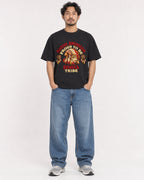 Mockup Boxy Heavyweight Tee Black male full-body 02