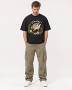 Mockup Boxy Heavyweight Tee Black male full-body 08
