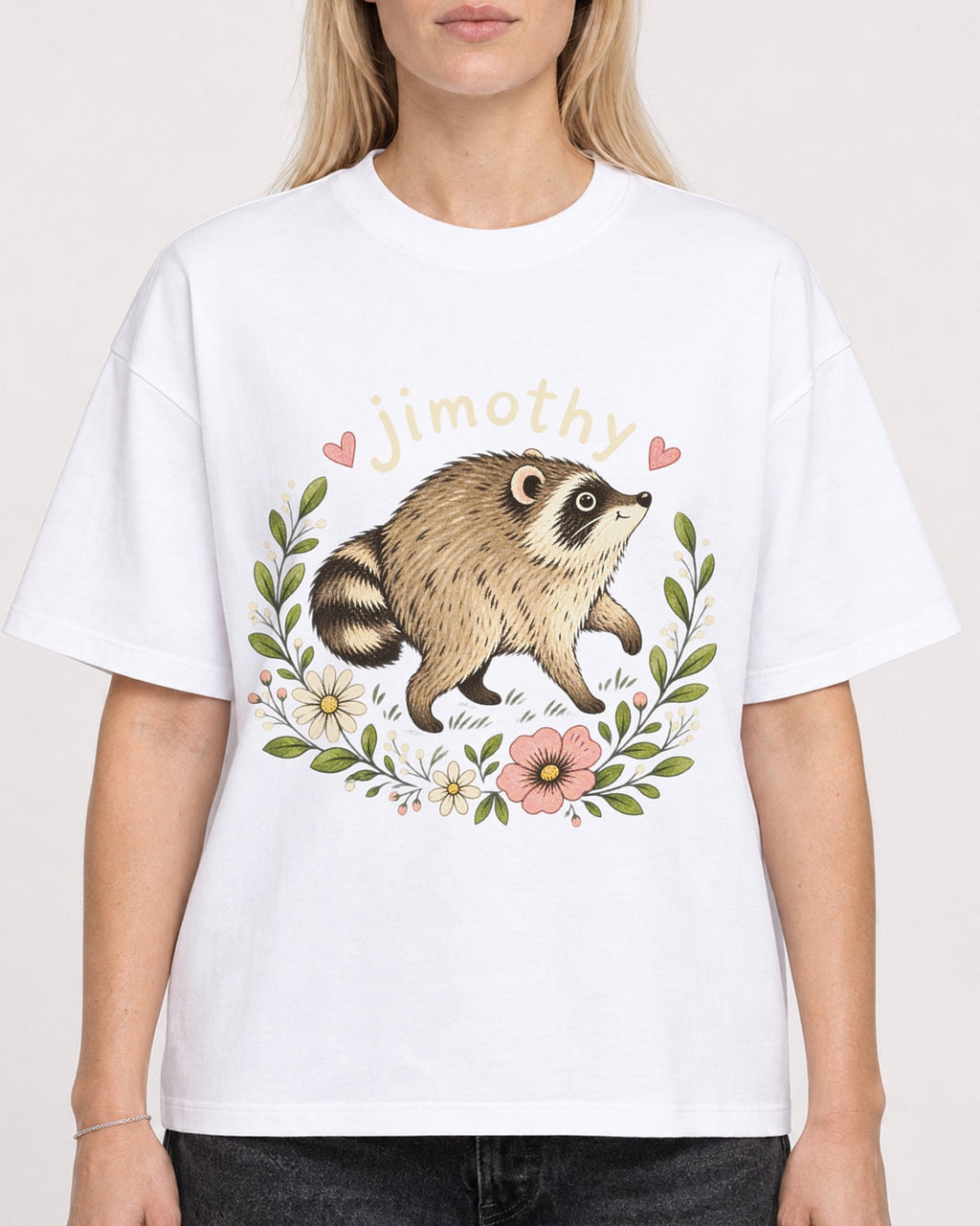 Mockup Boxy Heavyweight Tee White female close-up 08