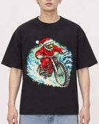 Mockup Boxy Heavyweight Tee Black male close-up 01
