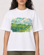 Mockup Boxy Heavyweight Tee White female close-up 07