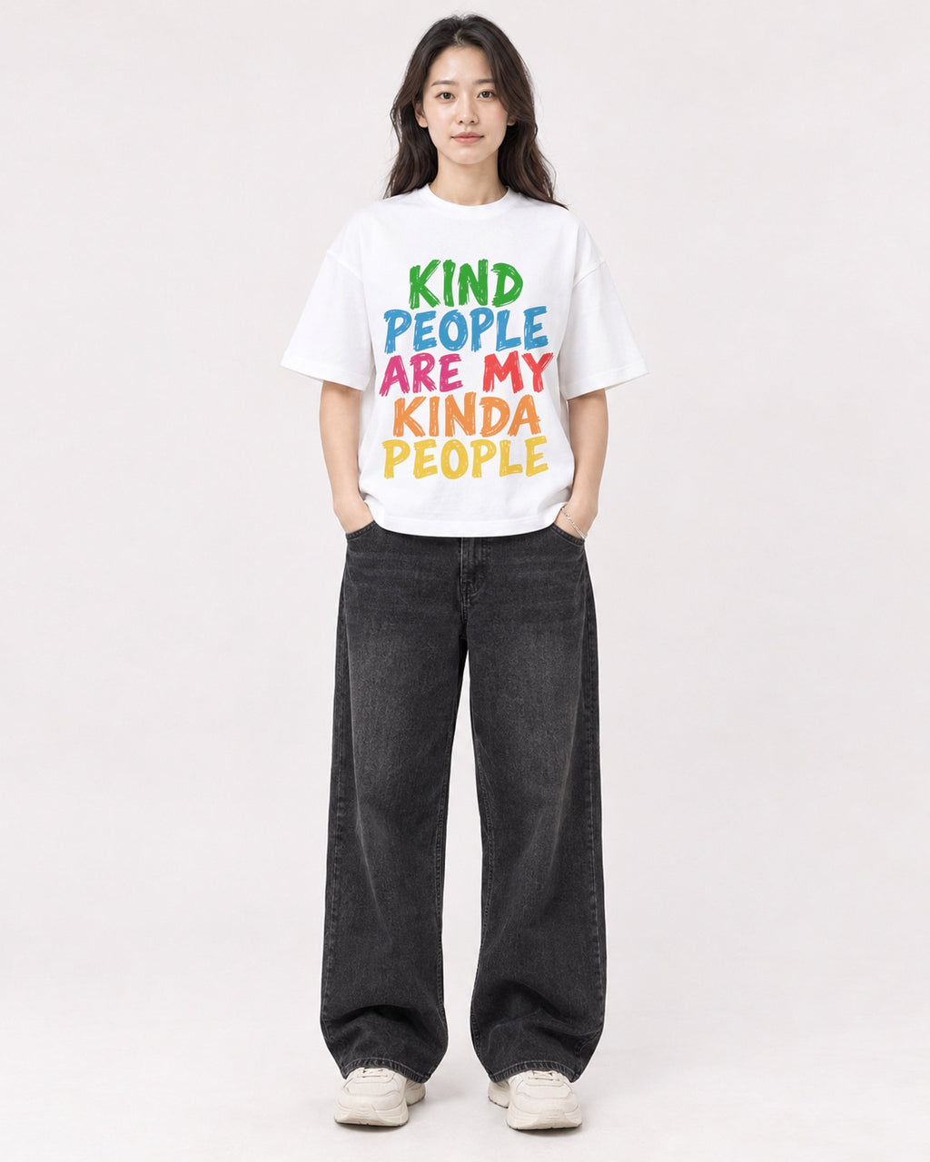 Mockup Boxy Heavyweight Tee White female full-body 03