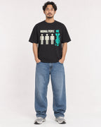Mockup Boxy Heavyweight Tee Black male full-body 02