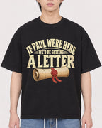 Mockup Boxy Heavyweight Tee Black male close-up 11
