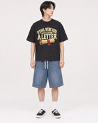 Mockup Boxy Heavyweight Tee Black male full-body 11