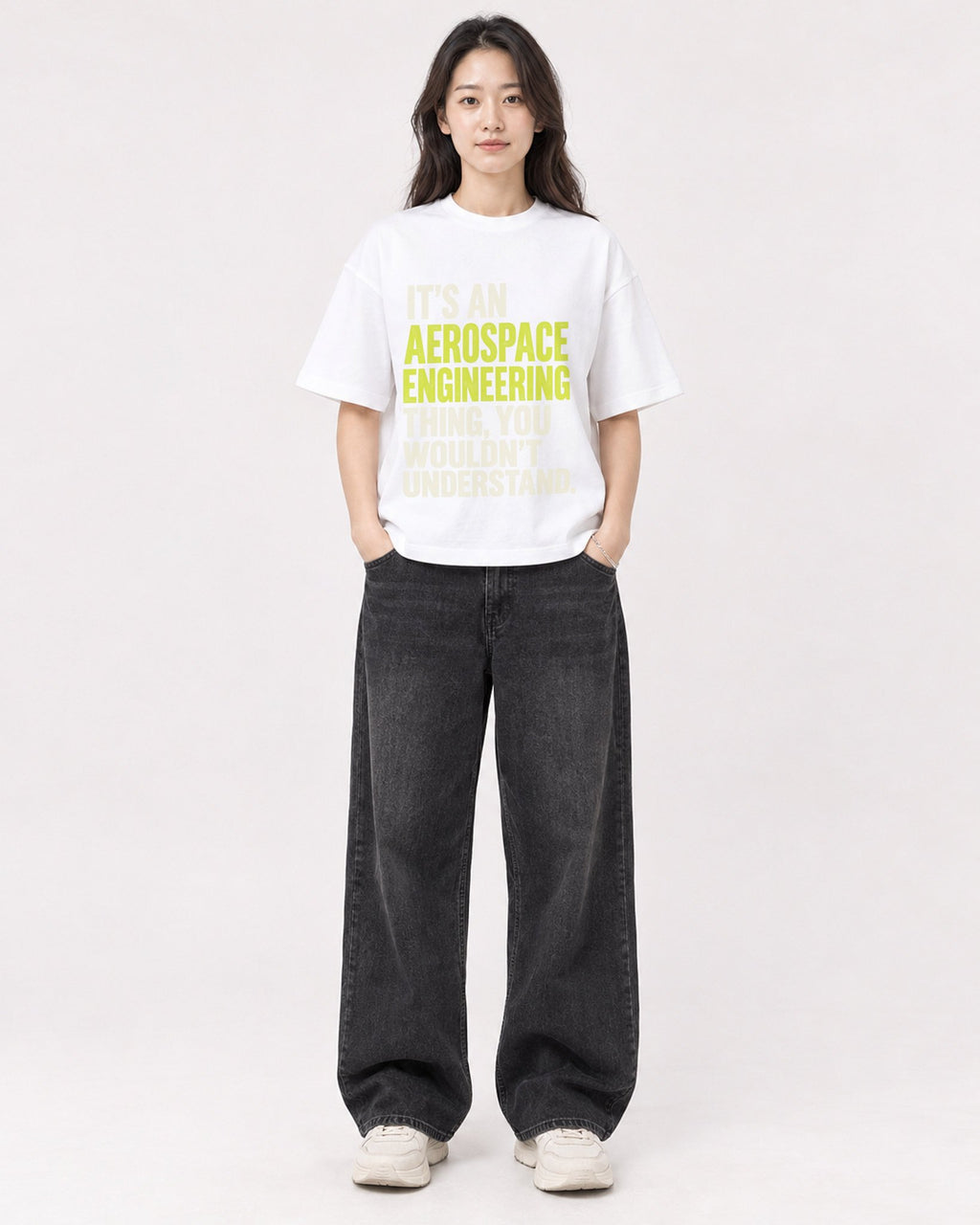 Mockup Boxy Heavyweight Tee White female full-body 03