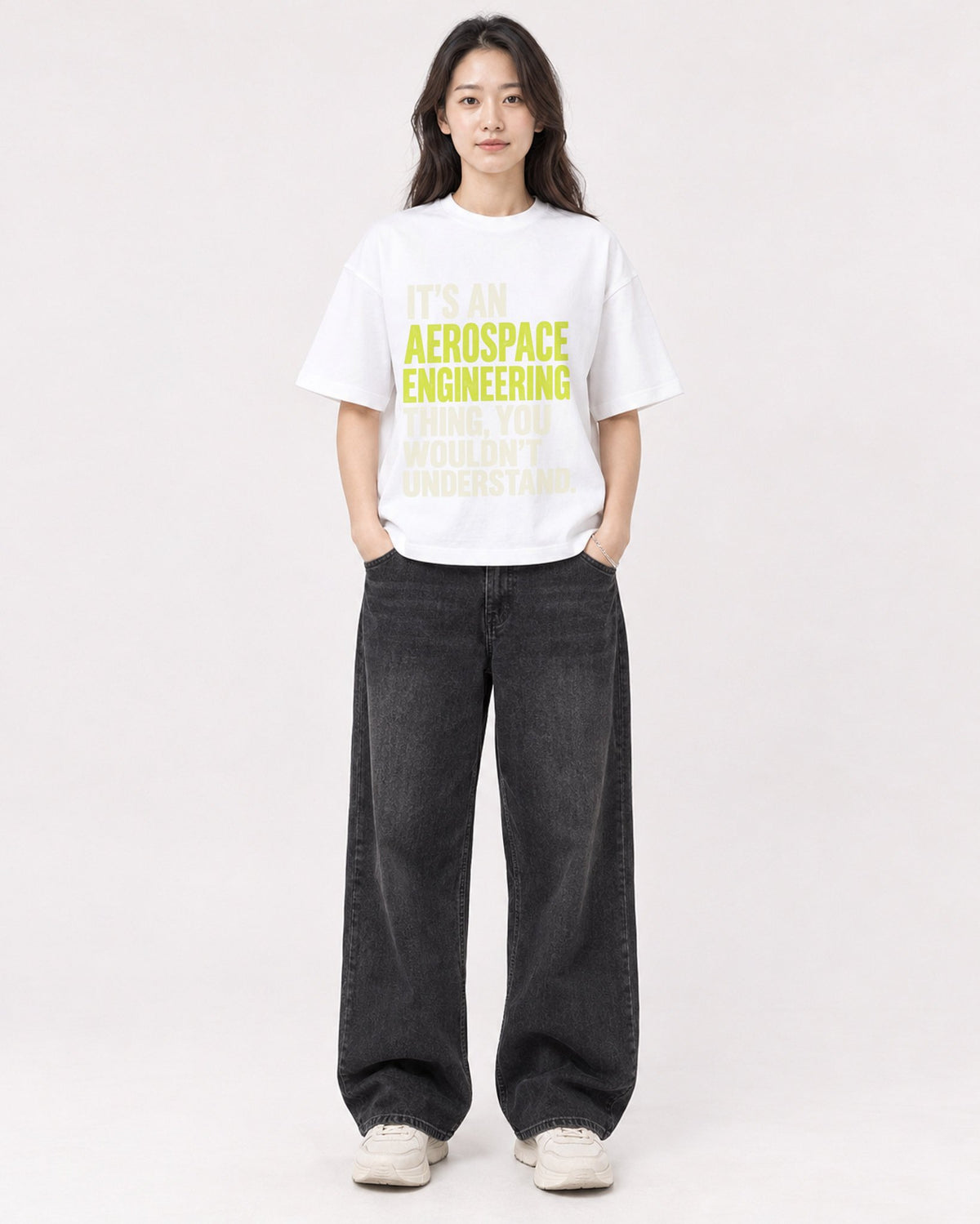 Mockup Boxy Heavyweight Tee White female full-body 03