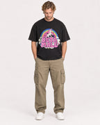 Mockup Boxy Heavyweight Tee Black male full-body 28