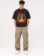 Mockup Boxy Heavyweight Tee Black male full-body 20