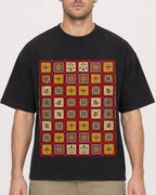 Mockup Boxy Heavyweight Tee Black male close-up 08
