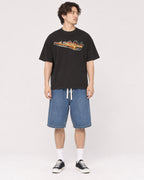 Mockup Boxy Heavyweight Tee Black male full-body 03