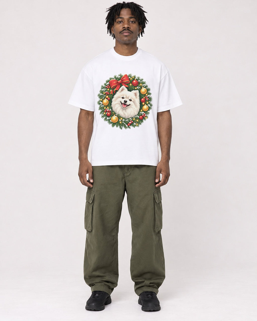Mockup Boxy Heavyweight Tee White male full-body 04