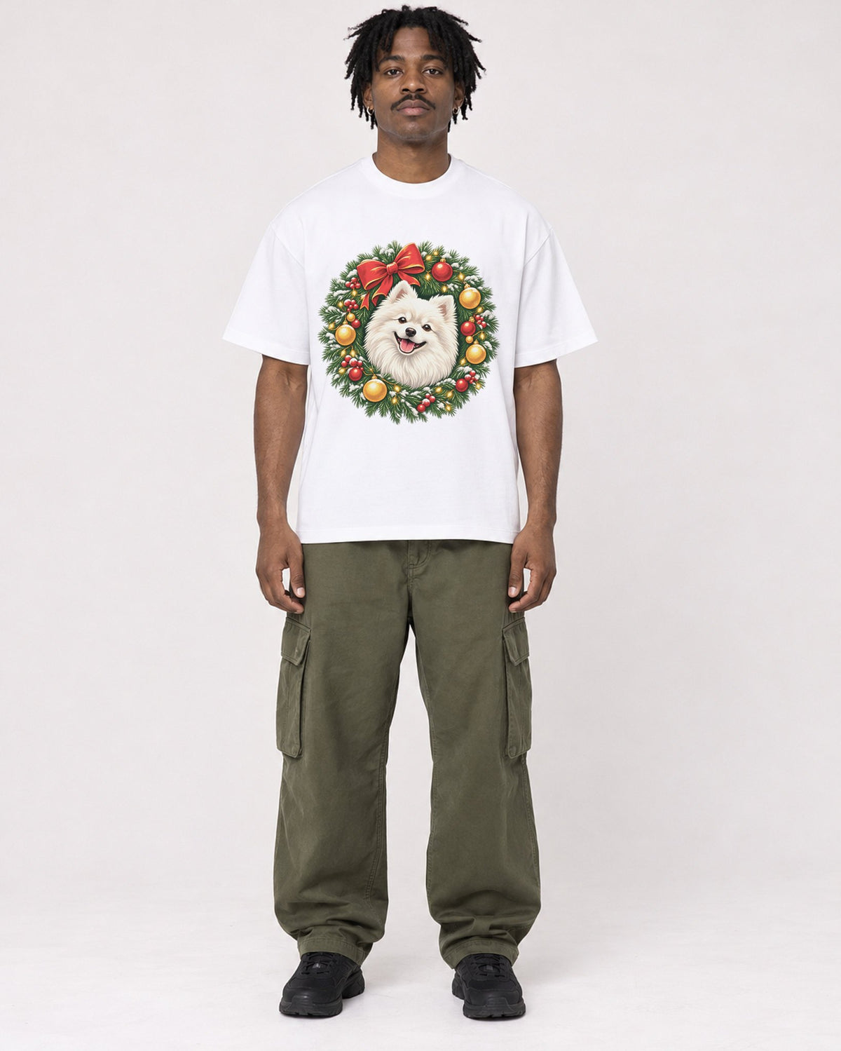 Mockup Boxy Heavyweight Tee White male full-body 04