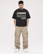Mockup Boxy Heavyweight Tee Black male full-body 12