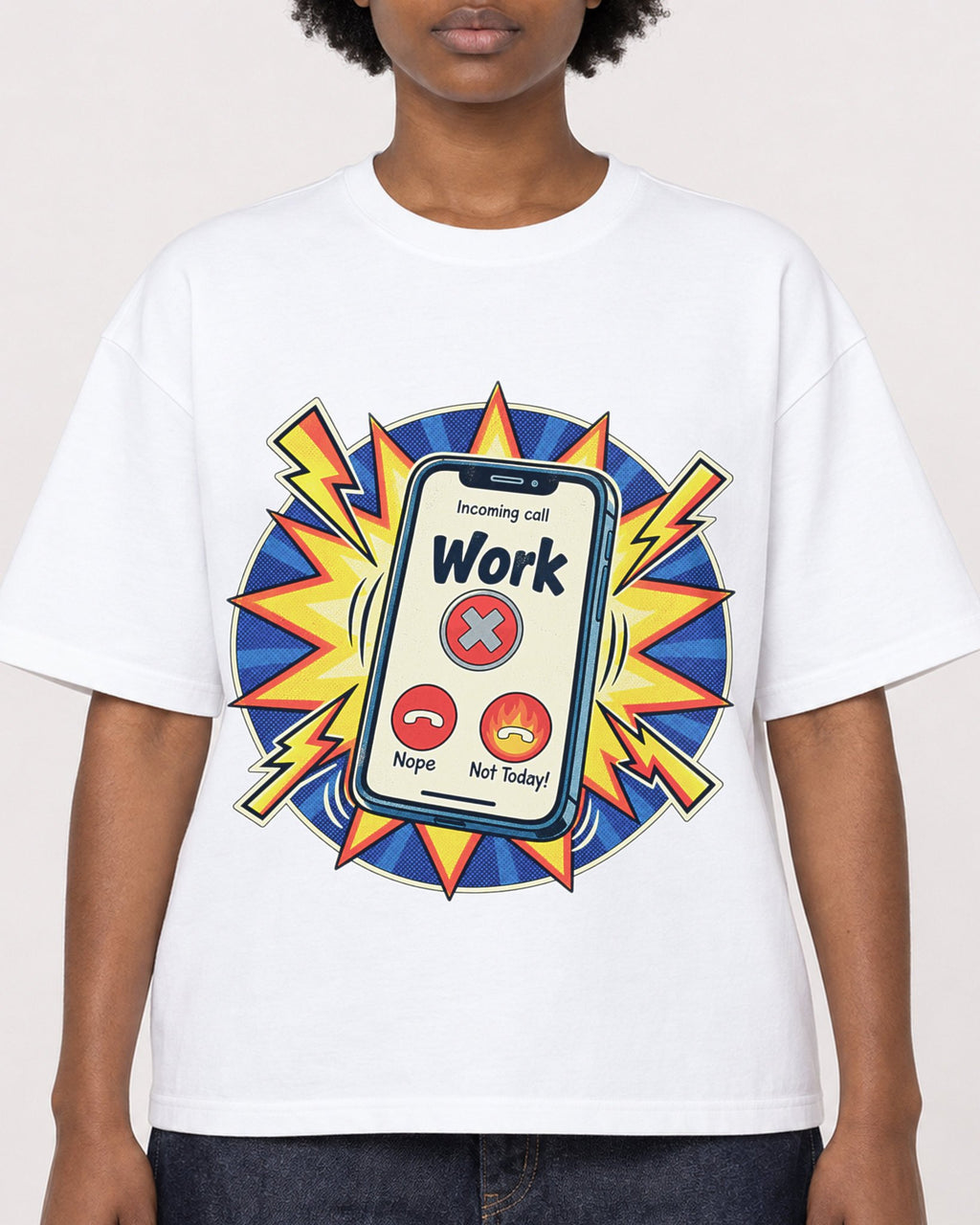 Mockup Boxy Heavyweight Tee White female close-up 14