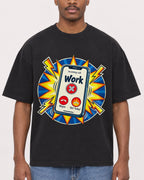 Mockup Boxy Heavyweight Tee Black male close-up 14
