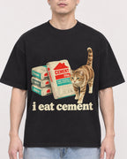 Mockup Boxy Heavyweight Tee Black male close-up 33