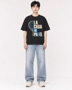 Mockup Boxy Heavyweight Tee Black male full-body 01