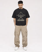 Mockup Boxy Heavyweight Tee Black male full-body 12