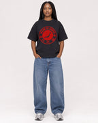 Mockup Boxy Heavyweight Tee Black female full-body 04