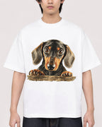 Mockup Boxy Heavyweight Tee White male close-up 11