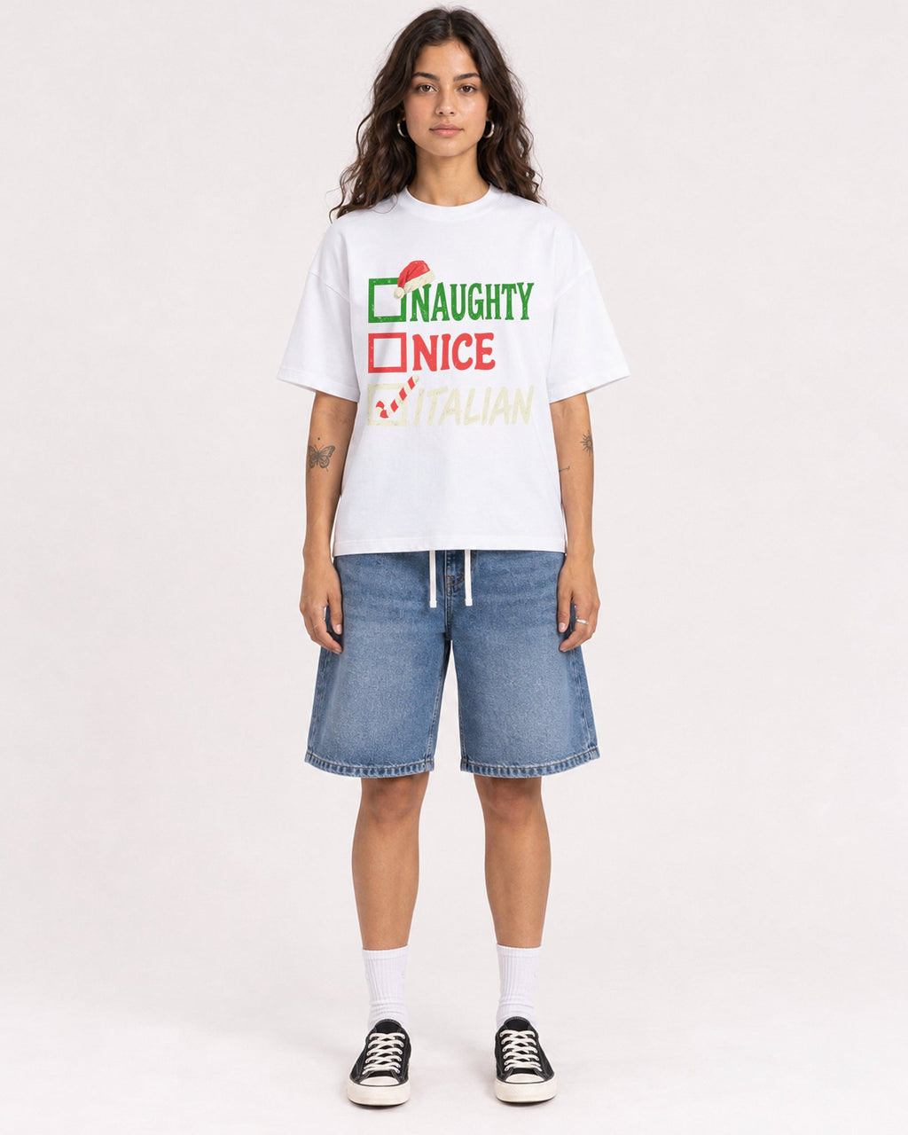 Mockup Boxy Heavyweight Tee White female full-body 06