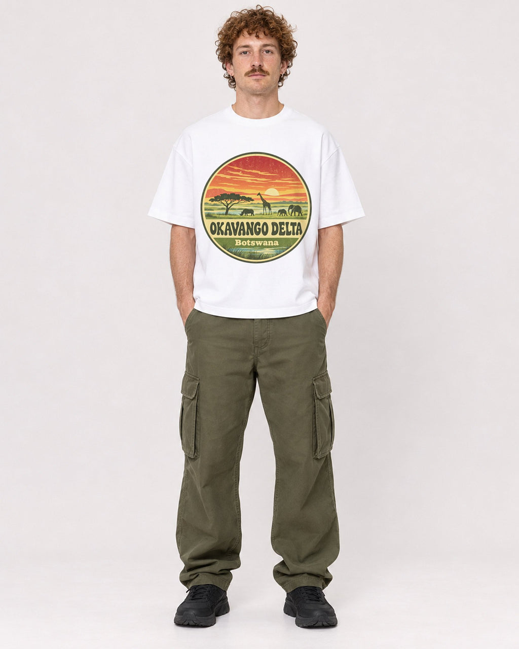 Mockup Boxy Heavyweight Tee White male full-body 09