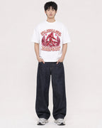 Mockup Boxy Heavyweight Tee White male full-body 01
