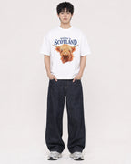 Mockup Boxy Heavyweight Tee White male full-body 01