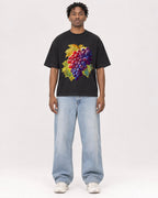 Mockup Boxy Heavyweight Tee Black male full-body 05