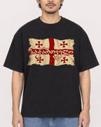 Mockup Boxy Heavyweight Tee Black male close-up 02
